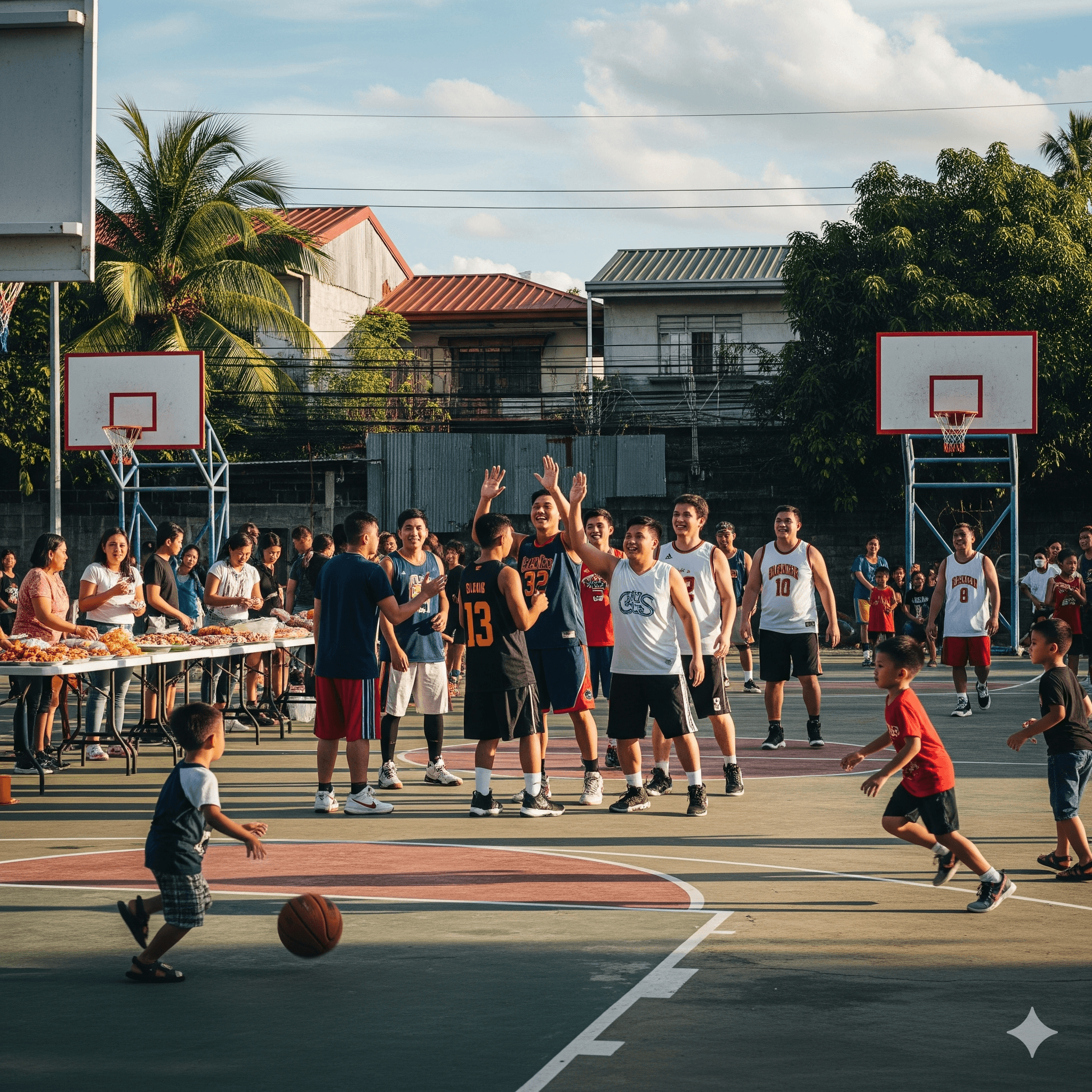 Outdoor basketball court