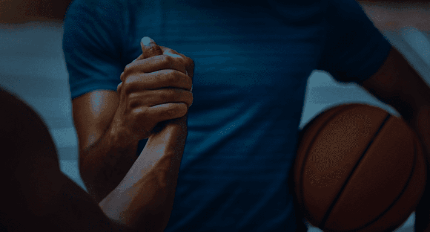 Basketball players handshake