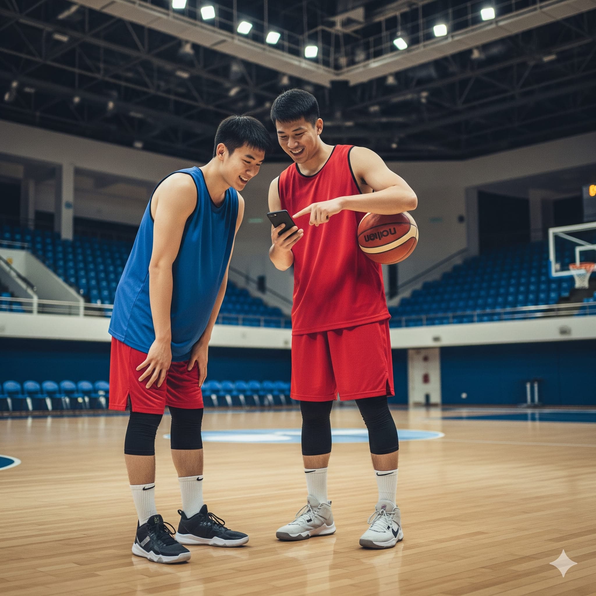 Two players on court