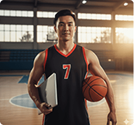 Player in red jersey