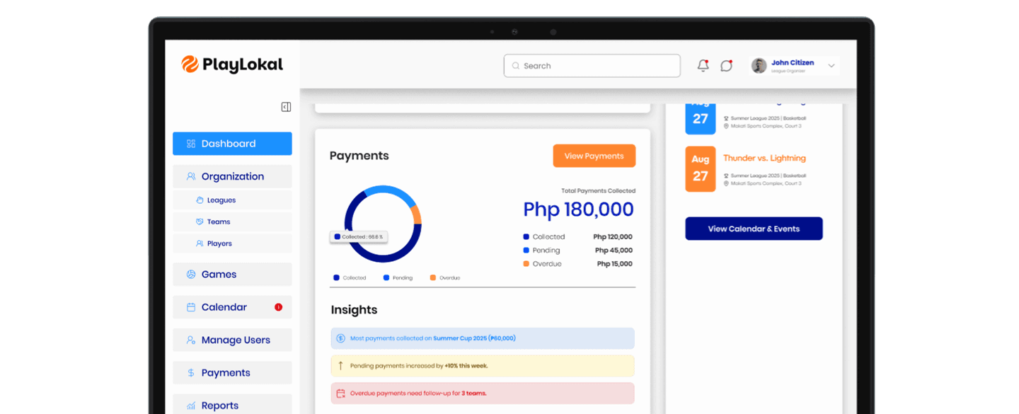 PlayLokal Dashboard