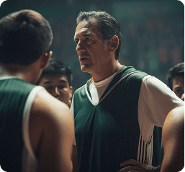 Coach with player